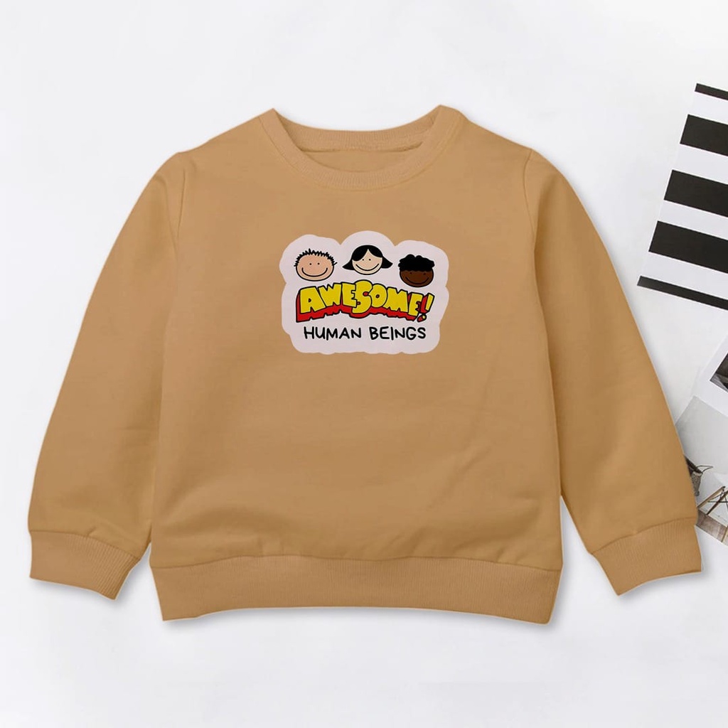 Sweater Anak Pakaian Anak Awesome Crewneck Anak Tebal Halus - CREWNECK ANAK TERLARIS