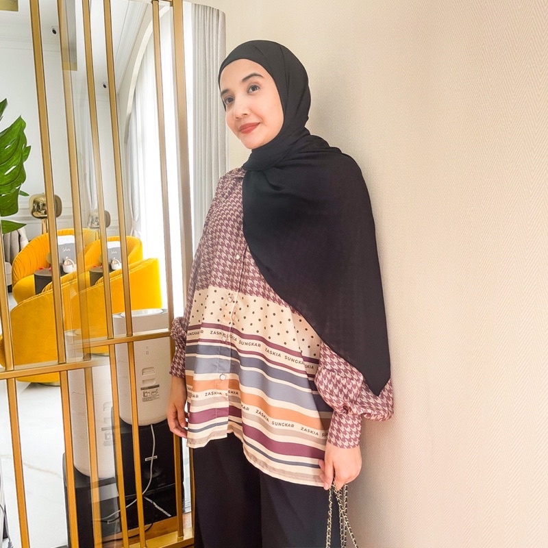 alice blouse maroon zaskia sungkar jakarta