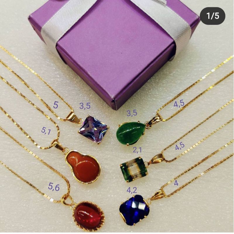 Liontin Emas Asli Batu Permata kadar 700/ 16K