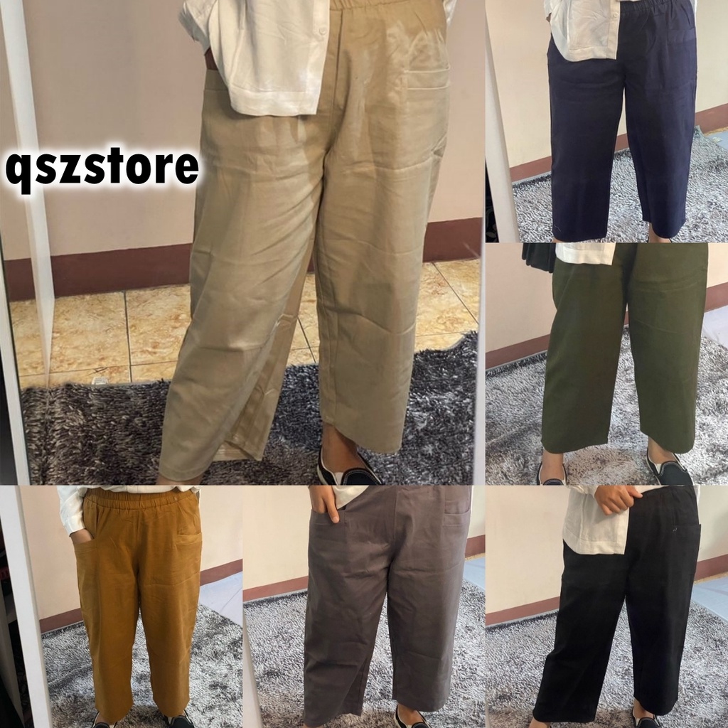 Celana Wanita Korean Style Haruka Pants Willow Jumbo Sasha Crop