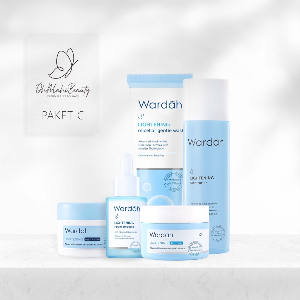 Wardah Paket Lightening Series - Paket Hemat (6pcs) (5pcs) (3pcs) - Skincare Wardah - Paket Wardah Lightening Series-2