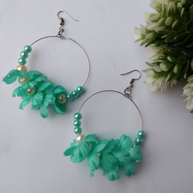 Anting panjang bunga anting korea anting merak anting hijab juntai anting bulu anting juntai jilbab