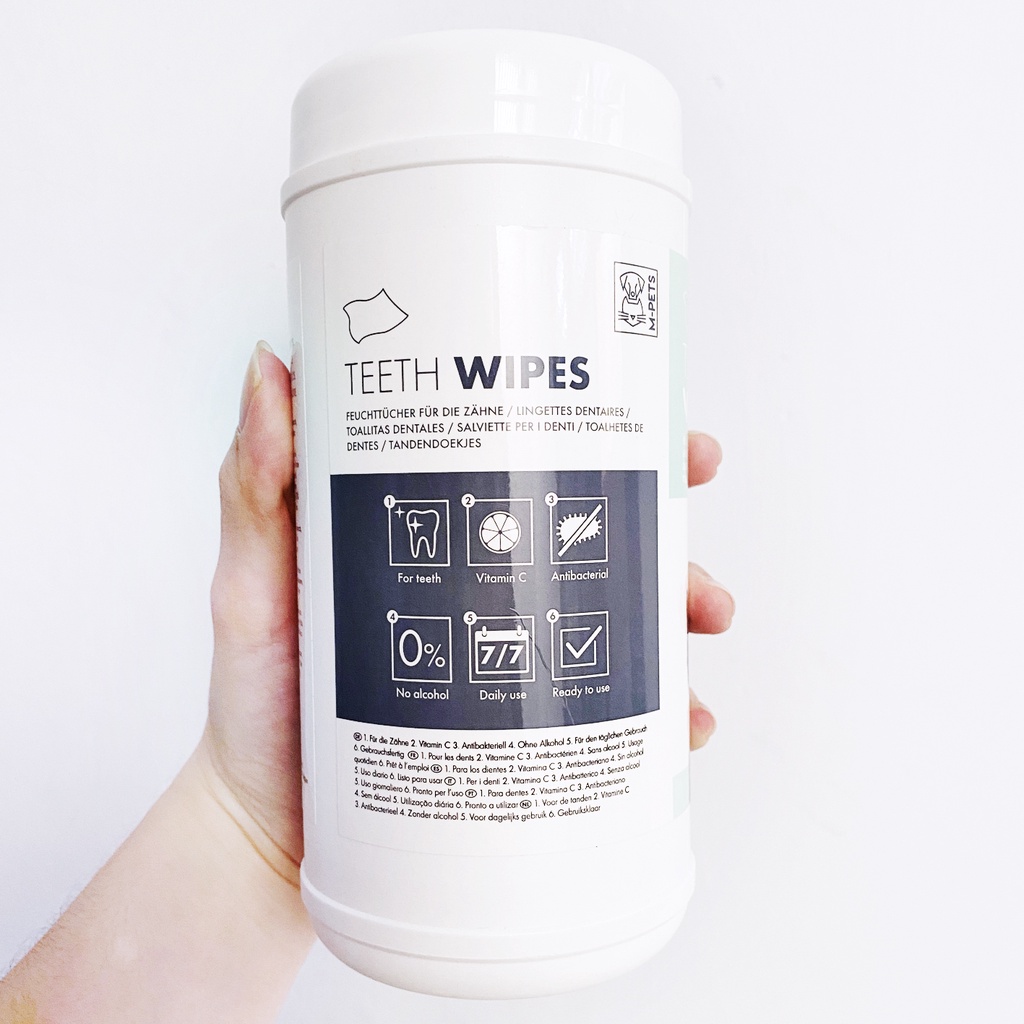 M-Pets Teeth Wipes Tissue for Pet/Dog/Cat - Pet Dental Tisu - Pembersih Mulut Noda Karang Gigi Anjing Kucing Hewan - Tisu Basah Kucing Anjing