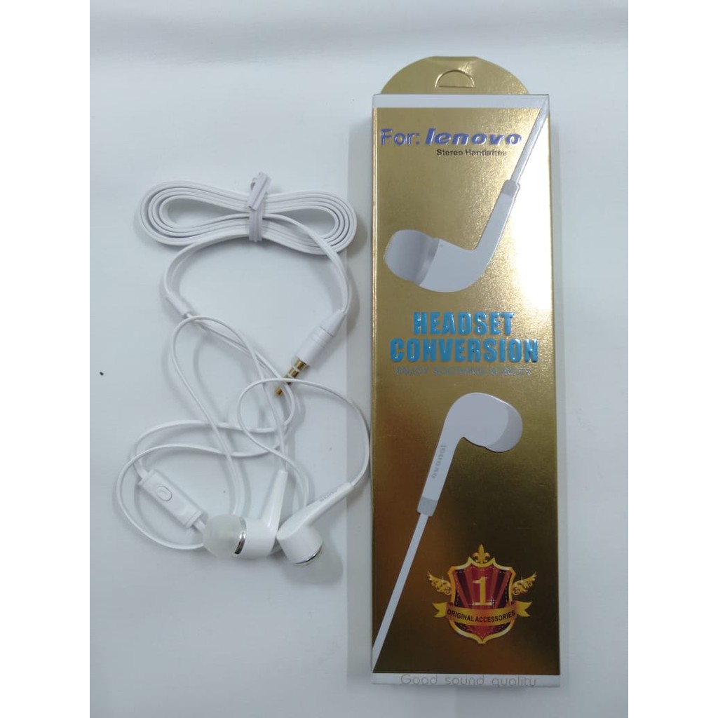 Headset Lenovo Extra Bass Audio Jack 3.5mm