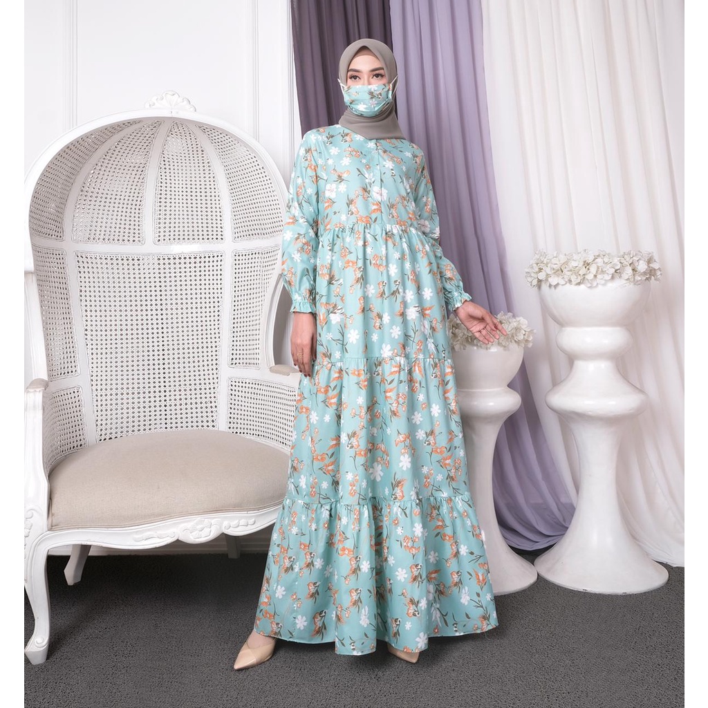 ABA AGEN BAJU HOMEY DRESS GAMIS DEYA BAHAN KATUN-DEYA 21 HIJAU