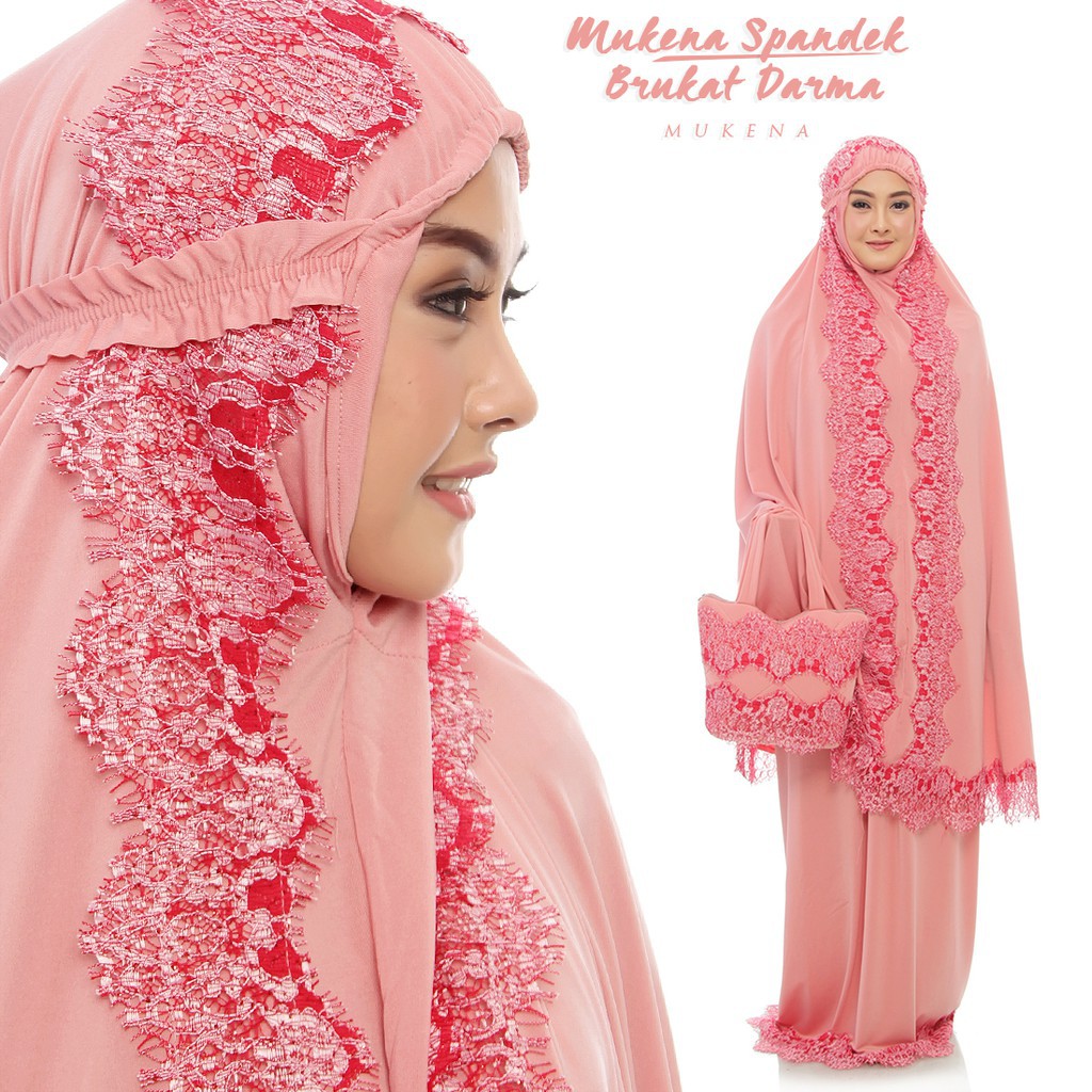 Mukena mukenah Dewasa shalat Sholat adem mewah polos dan motif Spandek Brukat