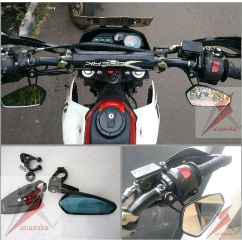 Promo/Spion oval KLX Supermoto Crf150/Klx150/D-Tracker Old/D-Tracker New/Wr155/XSR RX king Vixion old new Beat Street Tiger Dill/model OVAL kolong under mirror trail Supermoto