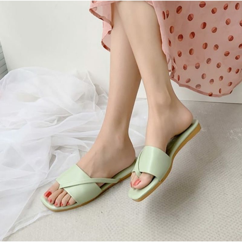 [SALE] SLOP SANDAL FLATS KS2042 IQ #Realstock