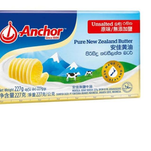 

✺ Free Box Dan Ice Gel Anchor butter unsalted atau salted 227 gram mpasi baking kue ۝