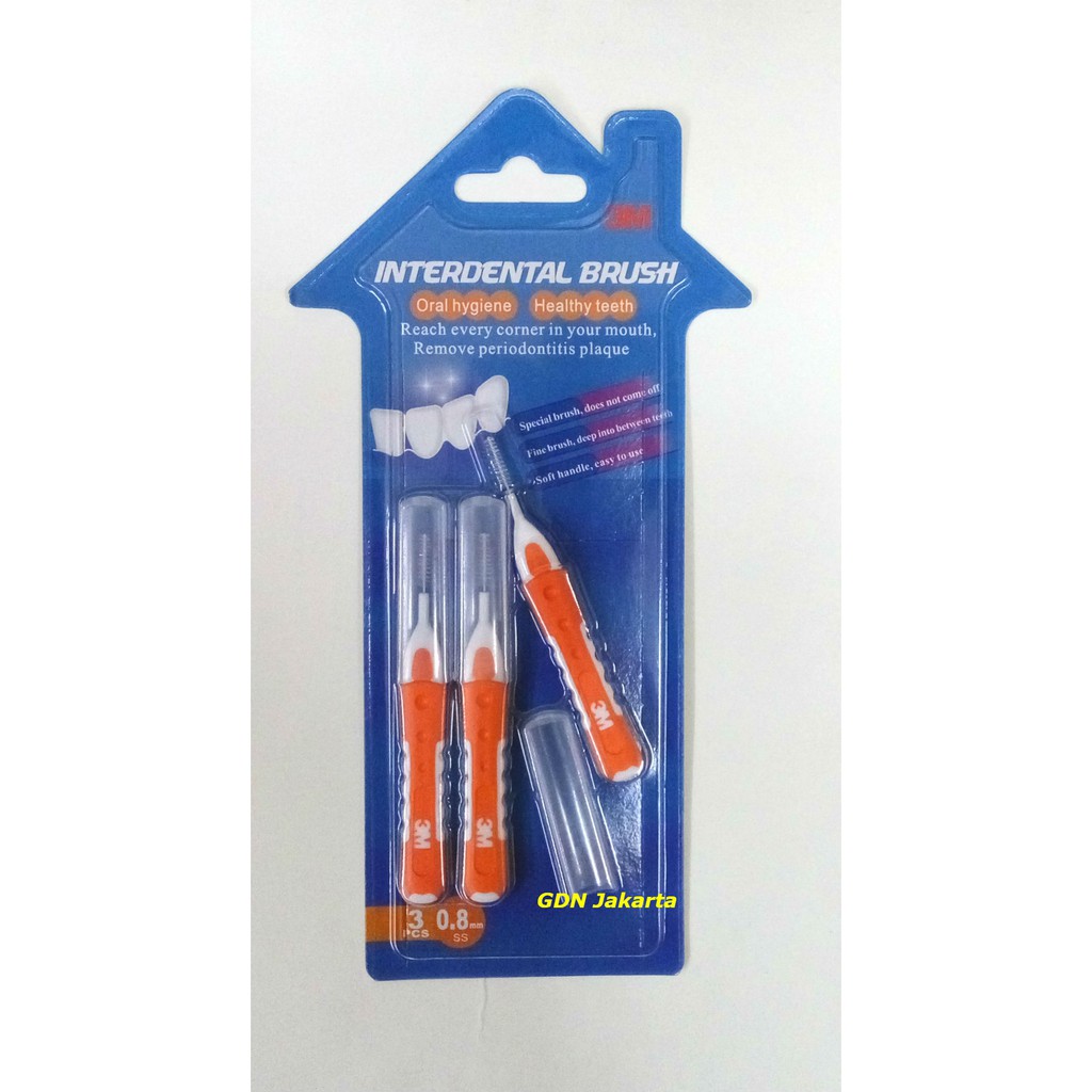 

Terbaru 3M Interdental Brush Warna Orange Ukuran 0.8 mm Original