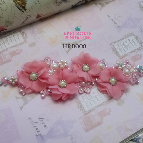 [READY STOCK] HAIRPIECE TIARA AKSESORIS PENGANTIN HEADPIECE WEDDING PINK HRB008