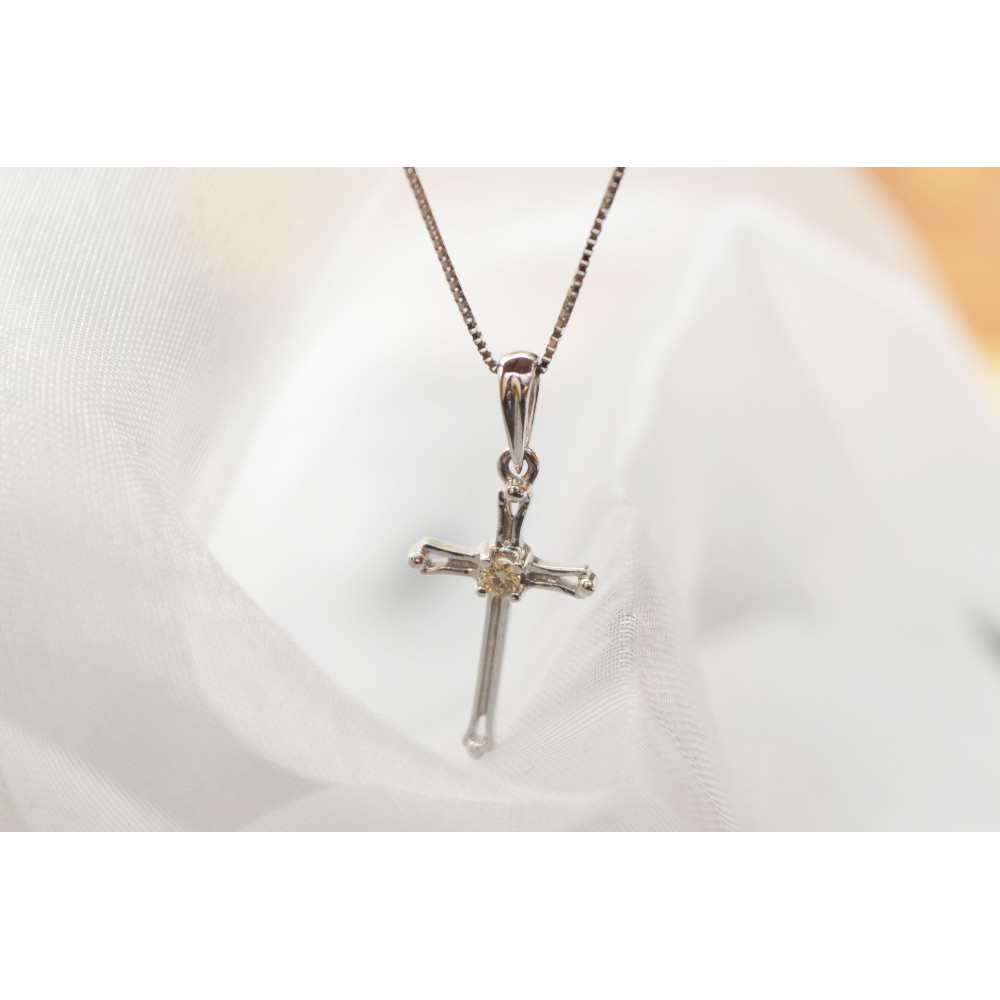 Minis Diamond liontin/ liontin salib emas asli sertifikat