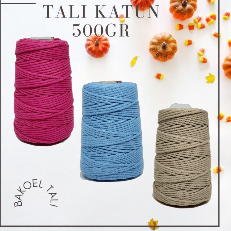 

Aneka4$|PART 2 : Tali Katun Macrame murah warna soft 500GR 4mm |terbaru...,,!