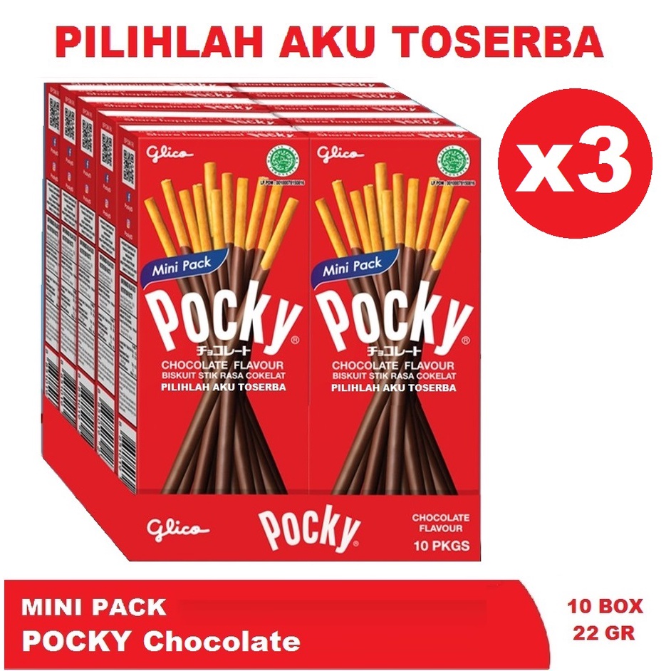 Glico Pocky MINI PACK CHOCOLATE / COKELAT - (HARGA PER 30 BOX)