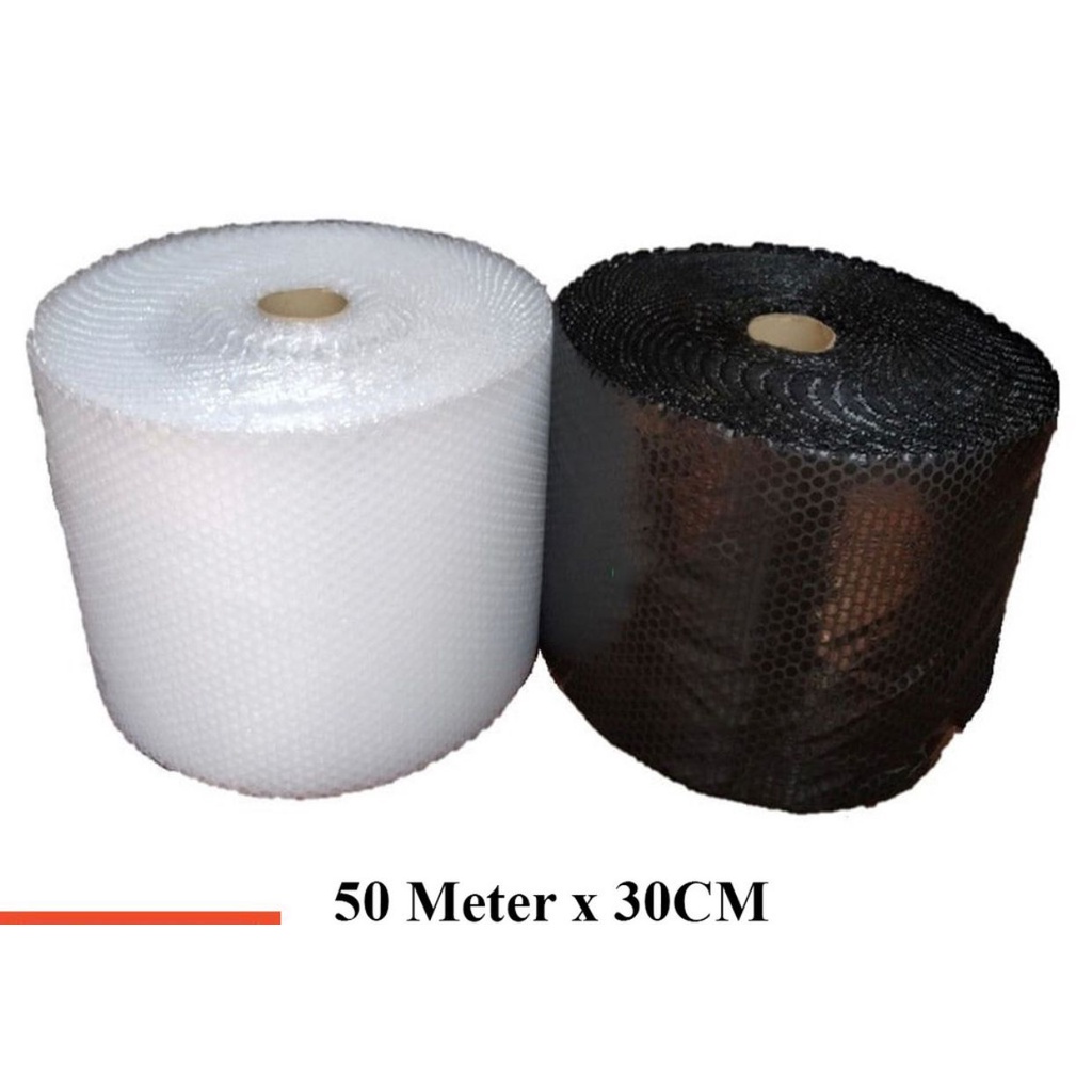 

BUBBLE WRAP ukuran 30cm x 50m warna HITAM / PUTIH Perlengkapan Packing Tebal