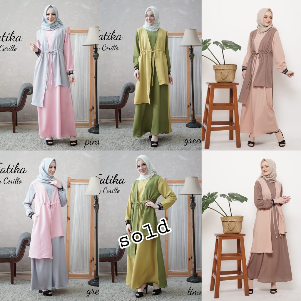 Gamis Syari Dress Pakaian Wanita Fashion Muslim Fatika Terbaru