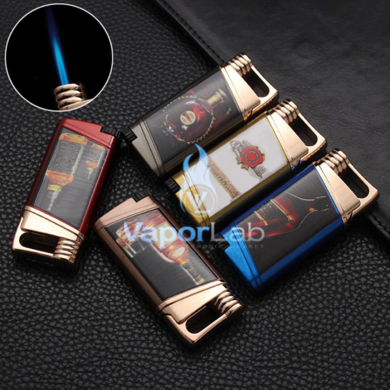 mancis korek api bara las logo minuman gas torch lighter murah elegant