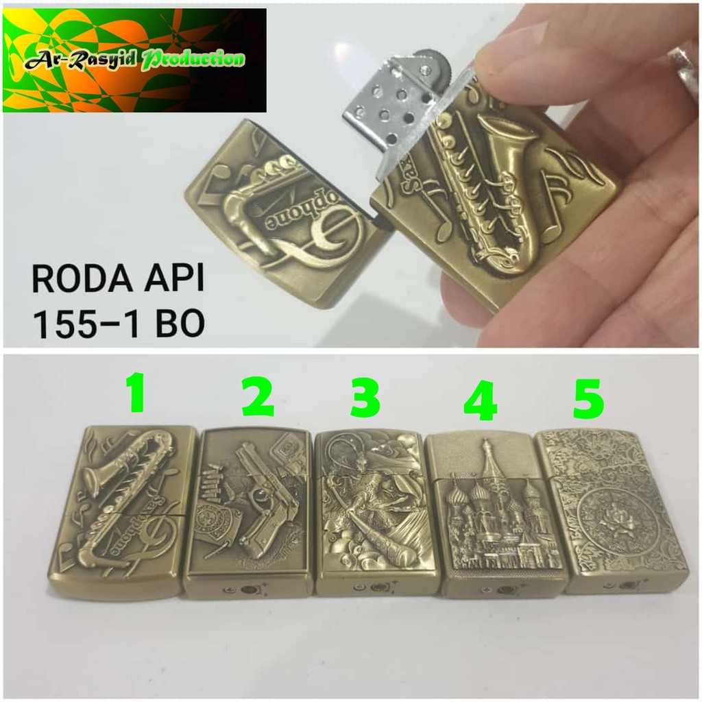 Korek Api Roda Model Zippo Motif Timbul 155-1 BO