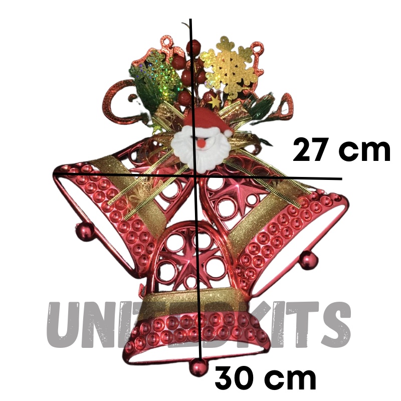 AKSESORIS NATAL GANTUNGAN NATAL MOTIF SANTA LONCENG HIASAN NATAL GANTUNGAN PINTU - HIASAN POHON NATAL - JT21-A 81029 / JT20-L123 - MERRY CHRISTMAS DECORATION UNITEDKITS