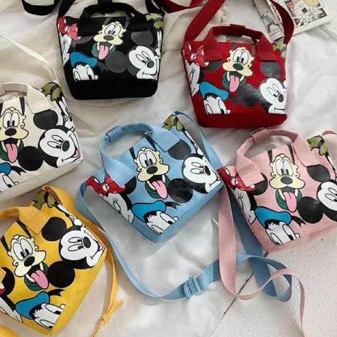 ♩ (BISA )Promo Tas Zara Original / Tas Zara Mickey Disney Z262 Tas Selempang Zara Serut Kanvas ☏