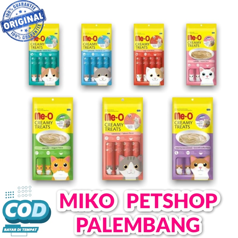 SNACK KUCING MEO CREAMY TREATS 60gr | HARGA 1 bungkus isi 4pcs