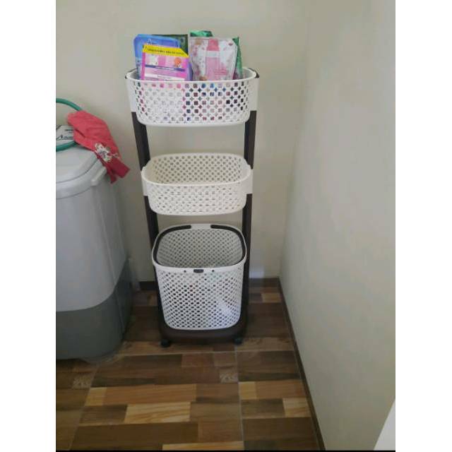 Rovega laundry basket, keranjang cucian roda, keranjang serbaguna 3 susun, pakaian kotor makassar