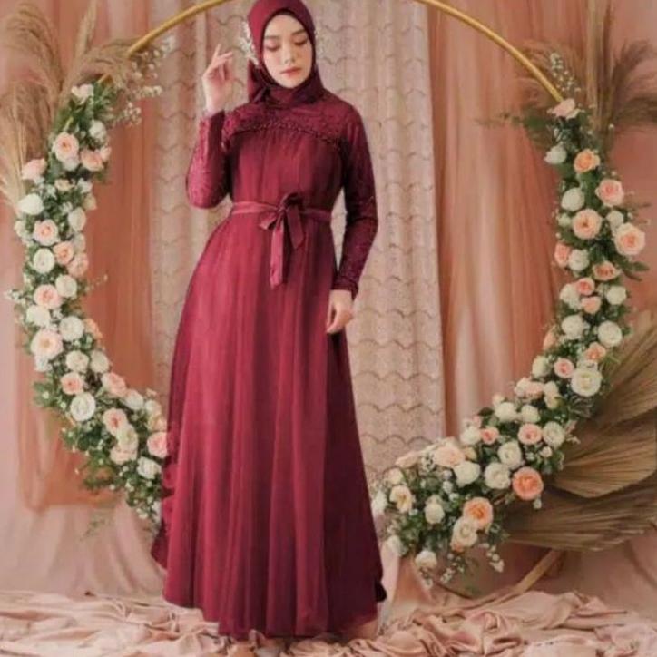 Top Produk.. Alesha Fidella Maxy DressL /Size M - L - XL - XXL / Gamis Kondangan dan Bridesmaid  / 9