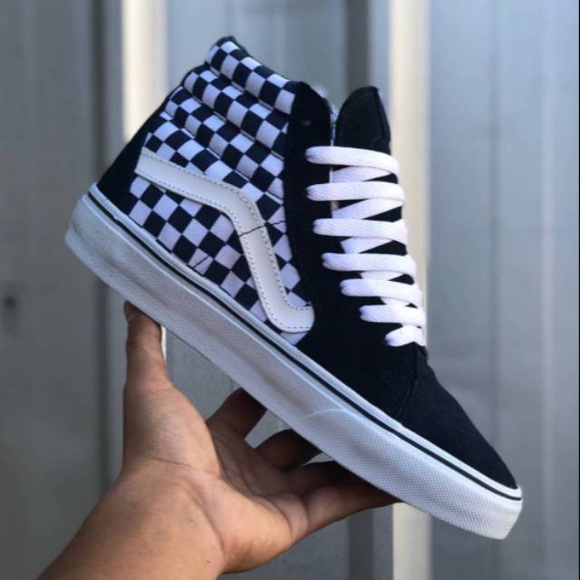 blue and black vans high top
