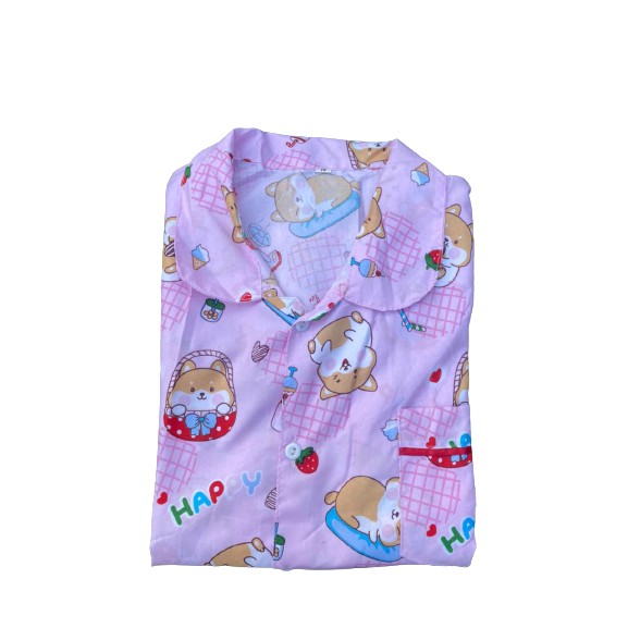 Piyama remaja/ piyama dewasa size 14-16-18-CUTE HAMSTER PINK