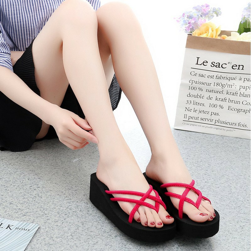 Sandal Wedges Platform Wanita