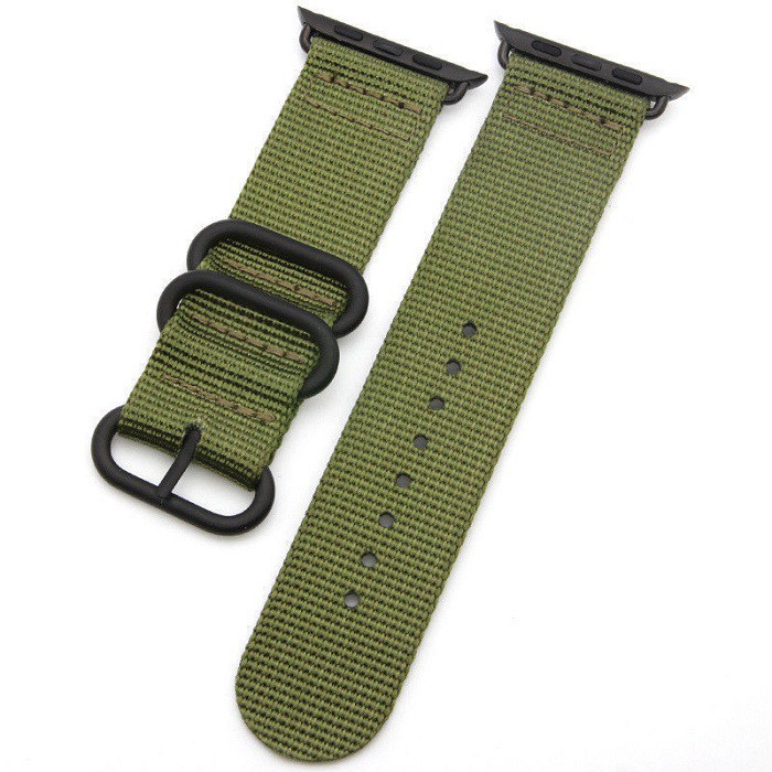 Tali Jam Apple Watch Premium Woven Nylon Buckle Strap Series 1 2 3 4 5 38mm 40mm  - Green Army