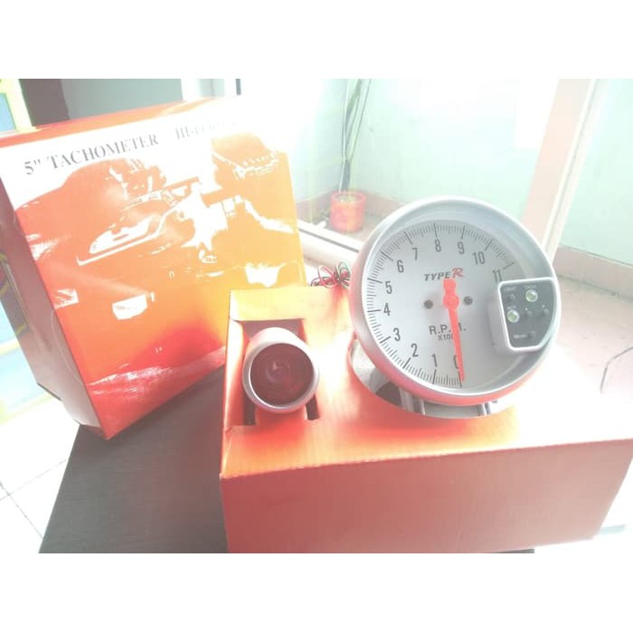 GROSIR MURAH AKSESORIS MOBIL  Tachometer Type R 7 Warna Tachometer Rpm Type R Universal Whiteputih