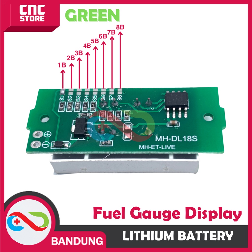 LITHIUM BATTERY FUEL GAUGE DISPLAY MODULE 1/2/3/4/6/7/8S GREEN