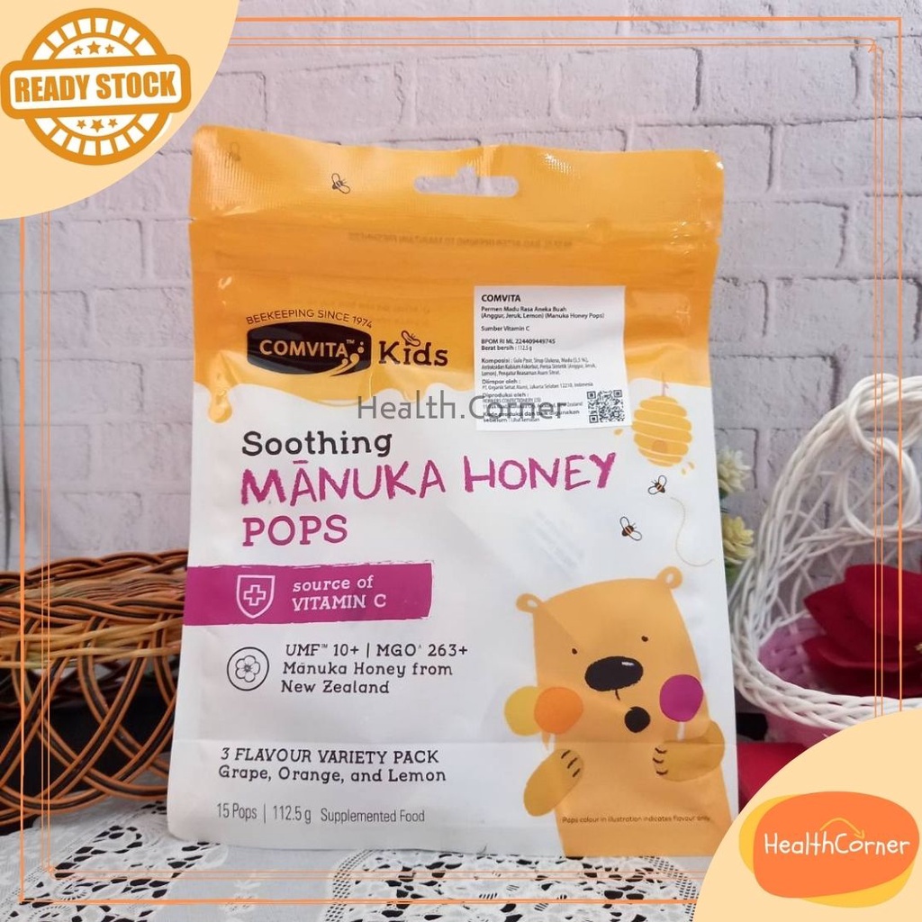 Comvita Kids Soothing Manuka Honey Pops Vitamin C UMF10+ / MGO 263+ 15 Pops