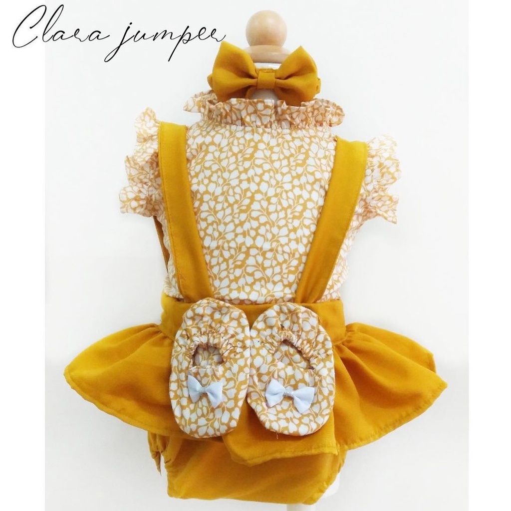 Hampers Talitha / Aiko / Clara / Gianna Baju Rok Overall Bandana Sepatu Giftset Kado Lahiran Anak Bayi Perempuan Lucu Terlaris Murah-8