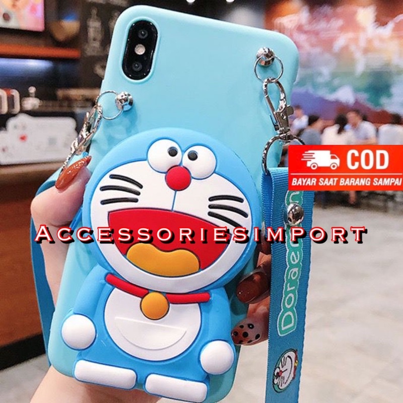 CASE OPPO F5/ F7/ RENO 7Z 5G/ RENO 7 4G/ RENO 6 4G/ RENO 5/ RENO 4F/ SOFT CASE KARAKTER DOMPET KOIN/ COIN + GANTUNGAN TALI SELEMPANG