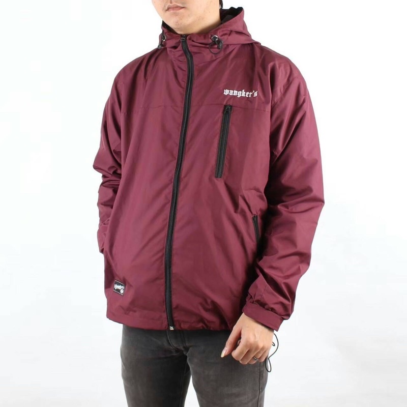 Jaket Outdoor More Wangker’s Jaket Parasut Pria Jaket Distro Jaket Running Maroon