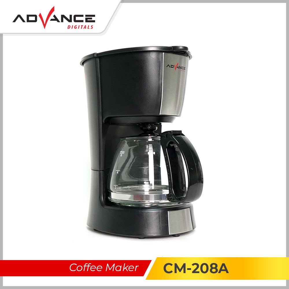 Advance Digitals Coffee Maker 0.6L Mesin Pembuat Kopi CM208A Garansi Resmi Advance Digitals 1 Tahun I Hitam