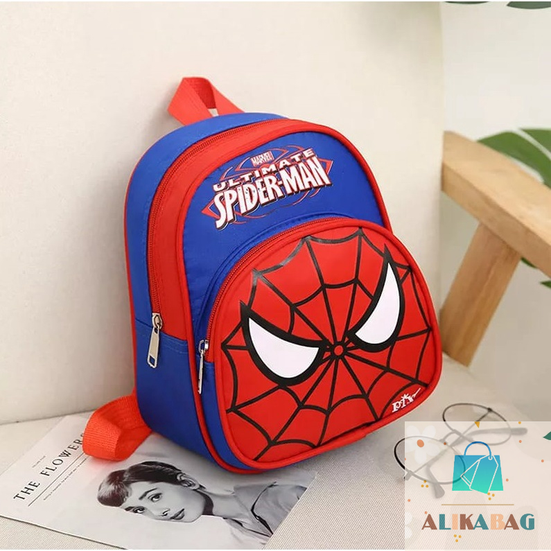 ALIKA BAG - Tas Ransel Anak Laki -Laki Karakter Spider-Man School Backpack TK/Paud/SD