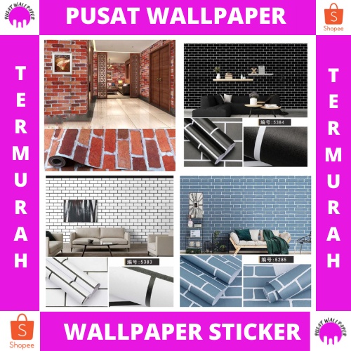 MURAH MERIAH Wallpaper Dinding Stiker Motif BATA ELEGANT/MODERN UKURAN 45CMX1M