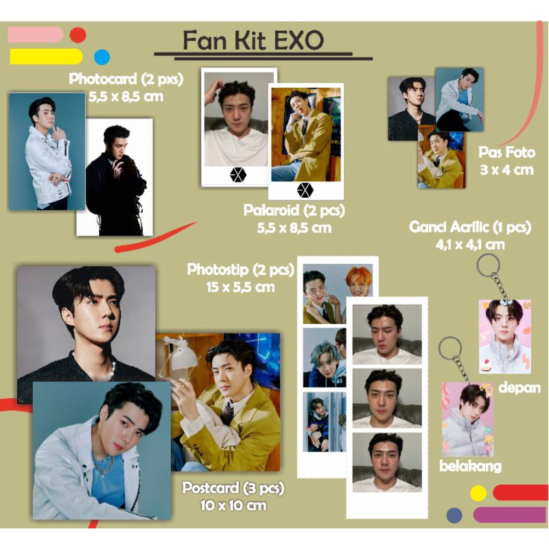 Fankit Set EXO Don't Fight The Feeling Special Album 2021 Sehun Chanyeol Kai D.O. Baekhyun Xiumin