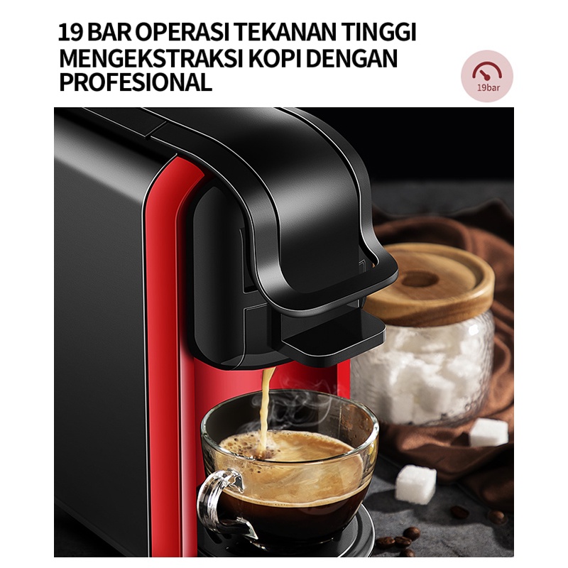 Mesin Kopi dan Cappuccino Kapasitas 0.6 Liter/mesin kopi multifungsi 3in1/ 19bar operasi tekanan tinggi/meng-ekstraksi kopi secara profesional