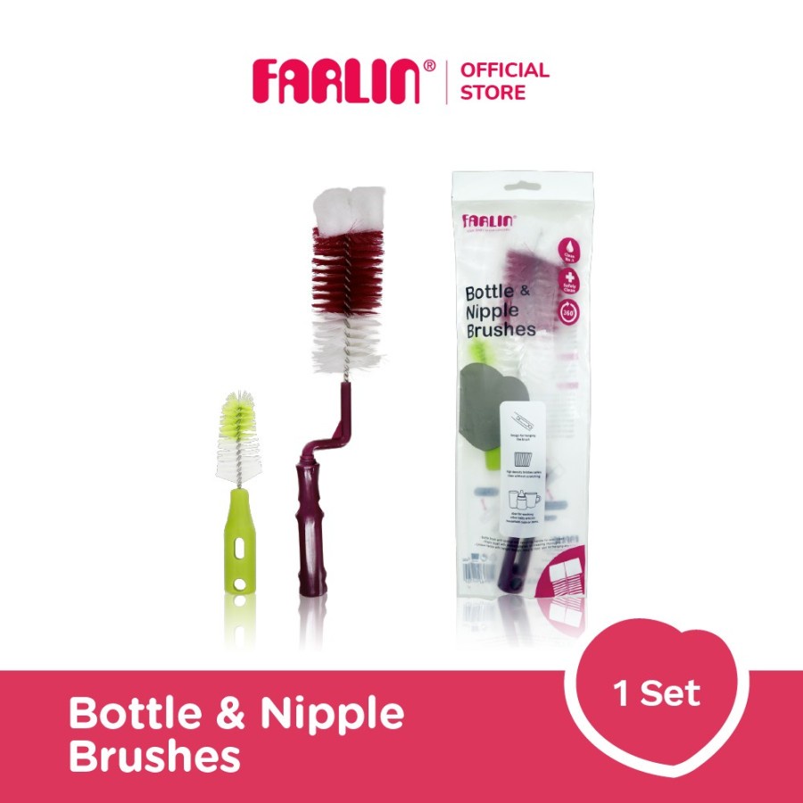 Farlin Bottle &amp; Nipple Brush / SIkat Botol Bayi