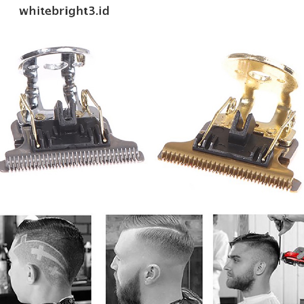 {whitebright3.id} T Shaped Hair Clipper Blade Dengan Stand T9 Blade Trimmer Pengganti Kepala Clipper