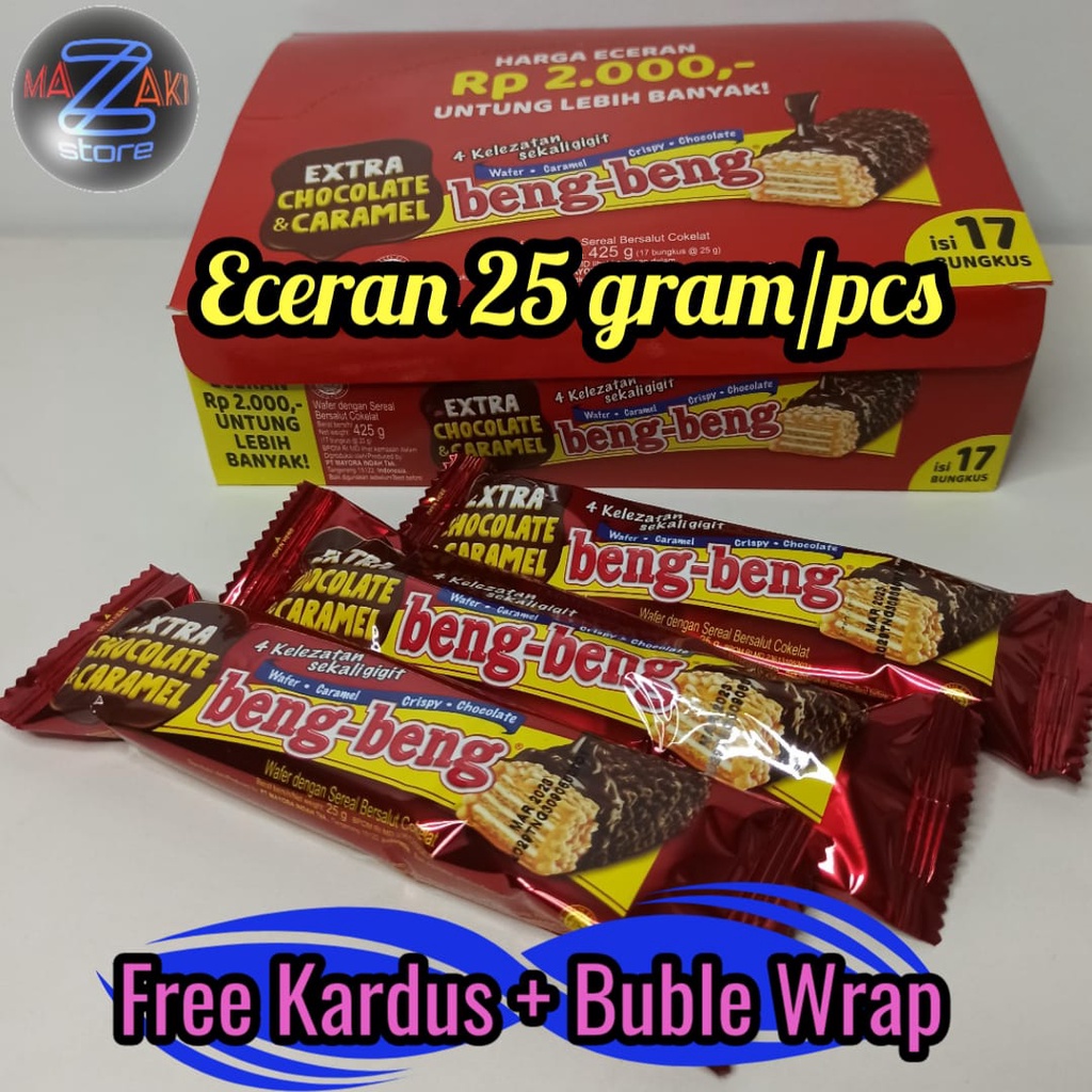 

Eceran Beng Beng Cokelat Wafer caramel crispy chocolate beng-beng 1pcs