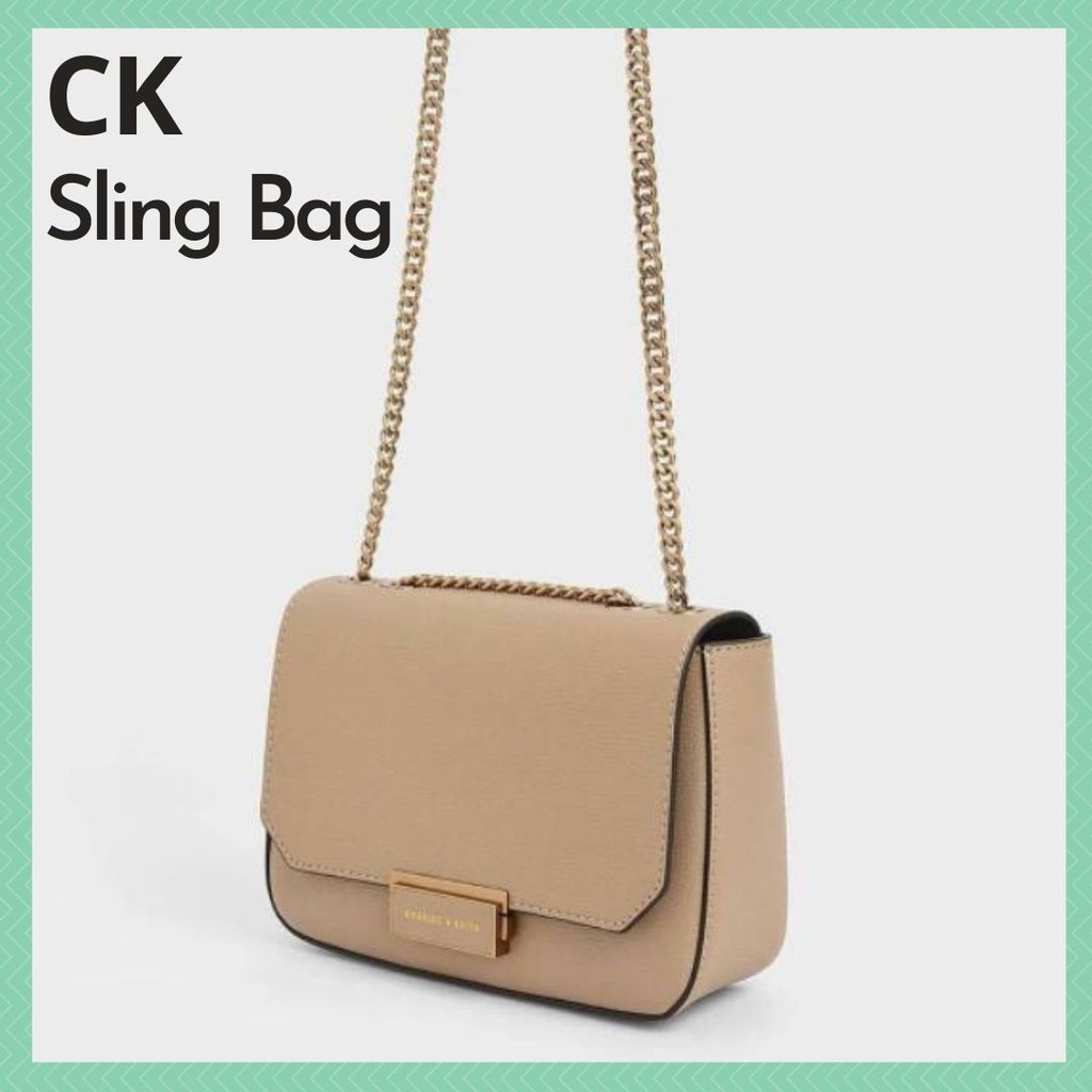 Tas Selempang CK Square Sling Bag Bahu Tali Rantai Fashion Wanita Cewek Branded Premium Import
