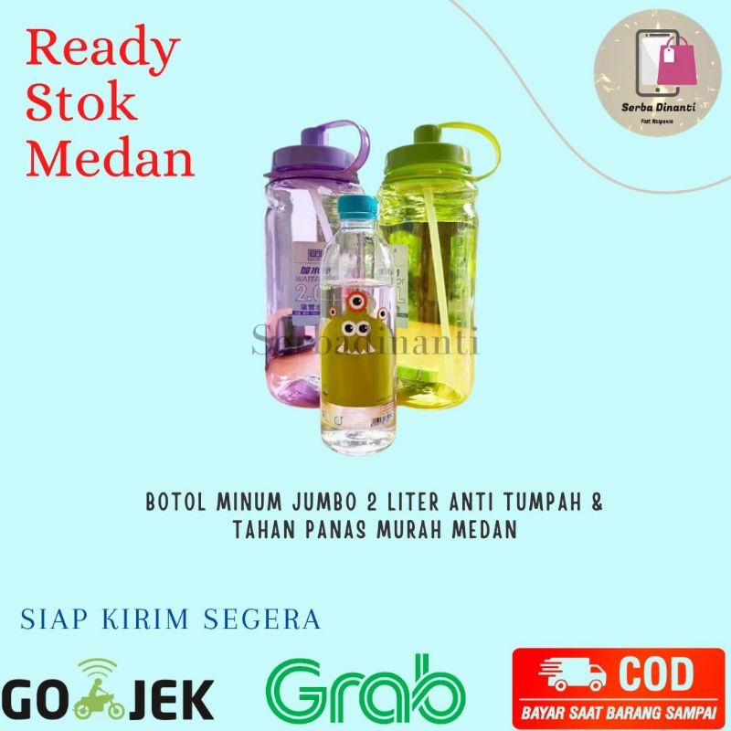 Botol Minum JUMBO 2 LITER Anti Tumpah & Tahan Panas Murah Medan