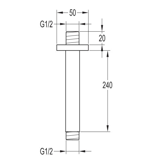 SHOWER ARM PALOMA CEILING MOUNTED SAP 1202