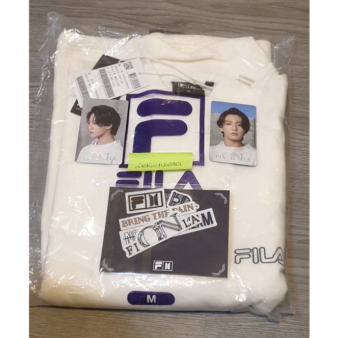 (Ready)Sweatshirt Fila x Bts Now On Jungkook + Pc Day & Night Jungkook + Wapen