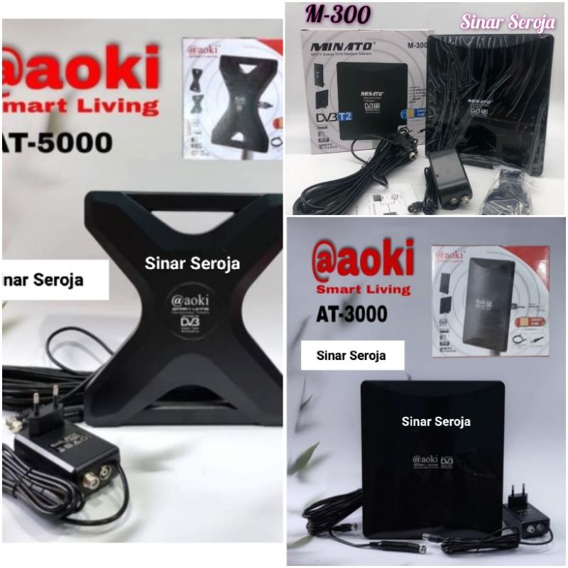 ANTENA 2 TV DIGITAL LUAR DALAM INDOOR OUTDOOR AOKI AT3000&amp;5000 / MINATO-300